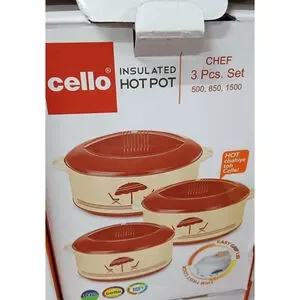 Cello | Kitchen | Cello Chef Super 3 Pcs Insulated Hot Pot Casserole ...